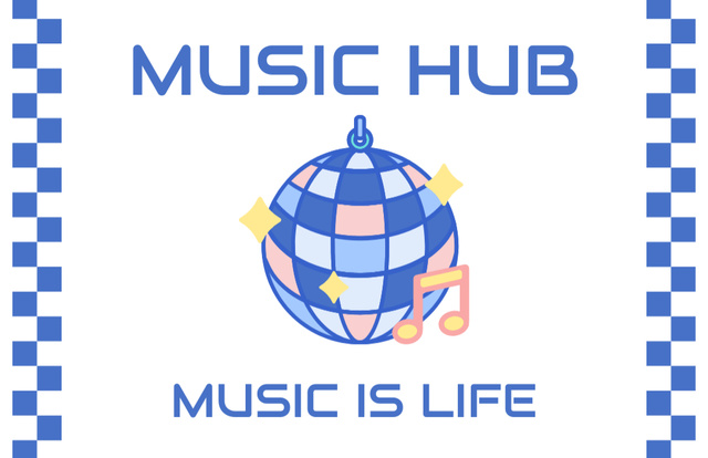 Ontwerpsjabloon van Business Card 85x55mm van Promotion for Music Hub