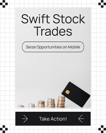 Stock Trading Opportunities on Mobile Instagram Post Vertical Design Template