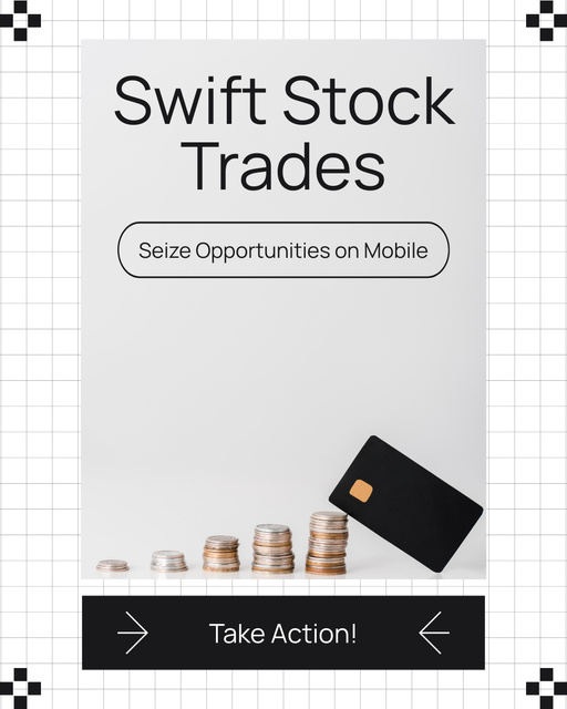 Stock Trading Opportunities on Mobile Instagram Post Vertical Šablona návrhu