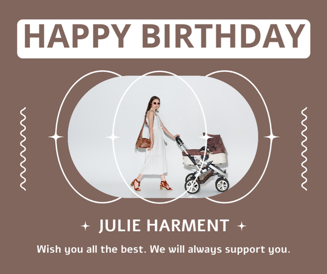 Designvorlage Happy Birthday to a Young Mom für Facebook