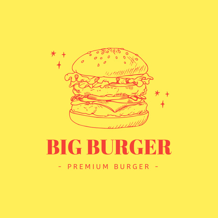 Emblem of Burgers Logo Design Template