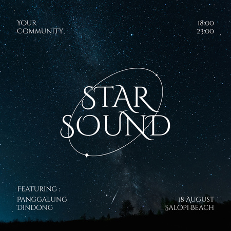 Music Festival Announcement With Starry Sky Instagram Design Template