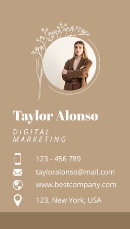 Digital Marketing Specialist Introductory Card Business Card US Vertical Design Template