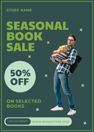 Seasonal Book Sale Flayer Design Template
