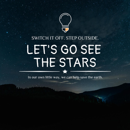 Switching Off Light on Earth Hour Instagram AD tervezősablon