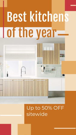 Designvorlage Kitchen Design Offer with Modern Home Interior für Instagram Story
