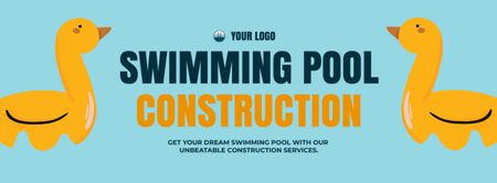 Lovely Swimming Pool Construction Service Offer Facebook cover Design Template