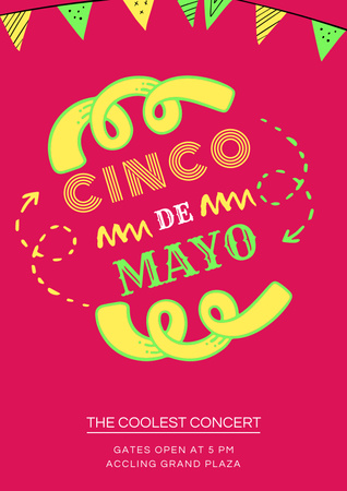 Cinco De Mayo Celebration Invitation Poster Tasarım Şablonu