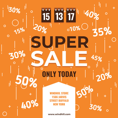 Store sale with Tags in orange Instagram AD Design Template