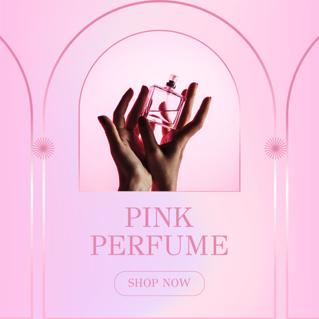 Ontwerpsjabloon van Instagram van Roze geur in handen