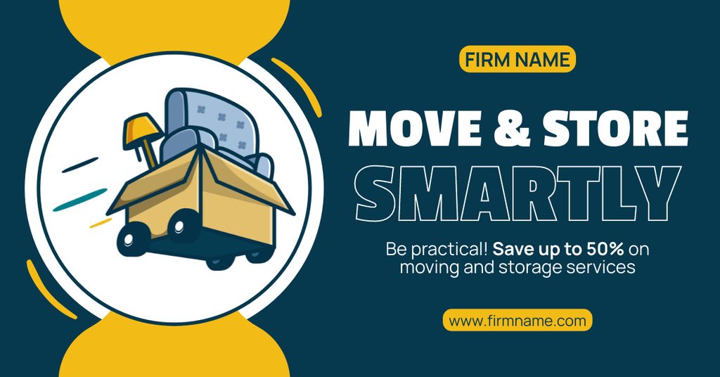 Offer of Smartly Moving Services Facebook ADデザインテンプレート