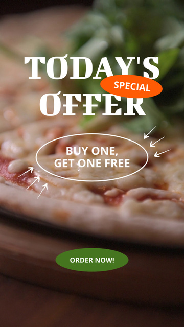 Designvorlage Mouth-Watering Pizza In Pizzeria With Promotion für TikTok Video