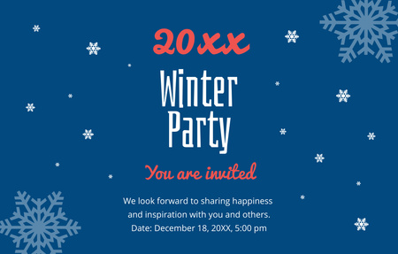 You Are Invited to Winter Party Invitation 4.6x7.2in Horizontal Design Template
