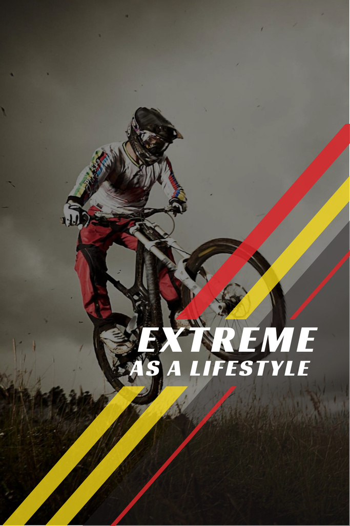Ontwerpsjabloon van Pinterest van Extreme as a lifestyle with Cyclist