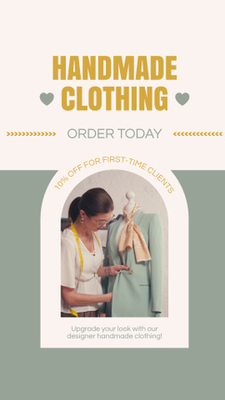 Platilla de diseño Discount on Handmade Clothes from Atelier Instagram Video Story