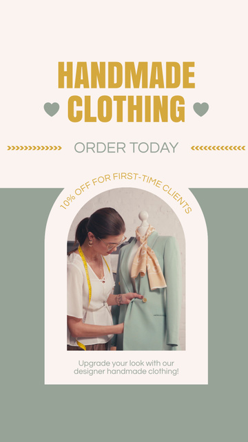 Discount on Handmade Clothes from Atelier Instagram Video Story tervezősablon