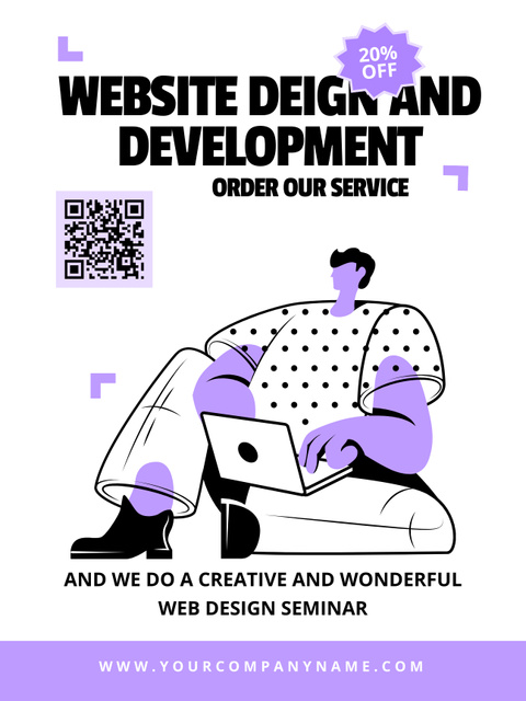Website and Design Development Seminar Announcement Poster US – шаблон для дизайна