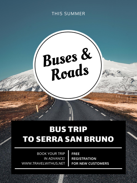 Scenic Road View Bus Excursion Poster US – шаблон для дизайна