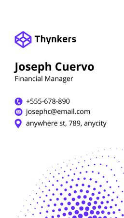 Introductory Card with Cube on Blue Business Card US Vertical Design Template