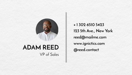 Contacts Vice President of Sales Business Card US Design Template