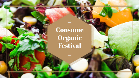 Ontwerpsjabloon van FB event cover van biologisch food festival met groentesalade