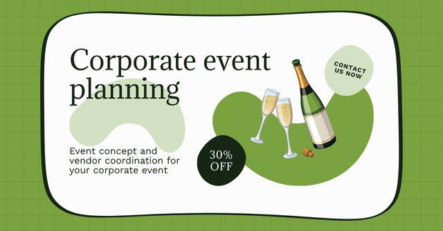 Designvorlage Great Offer Discounts on Corporate Event Planning für Facebook AD