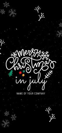 Announcement of Celebration of Christmas Event in July In Black Flyer DIN Large Design Template