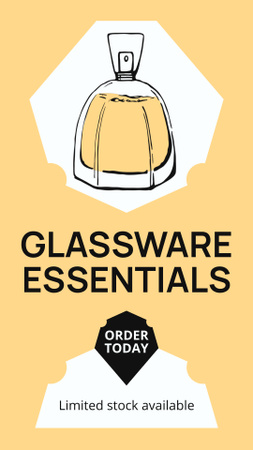 Designvorlage Glaswaren-Essentials-Angebot mit Parfümflasche für Instagram Video Story