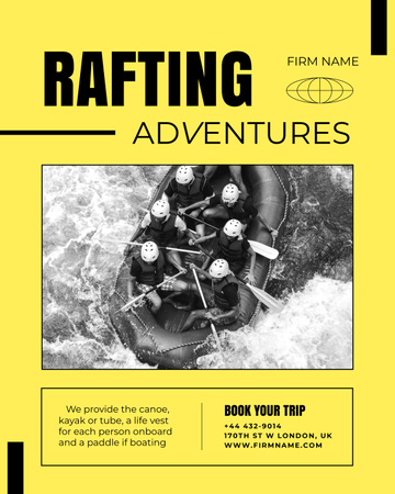 Rafting Adventures Ad  Poster 16x20in Design Template