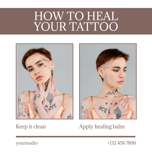 Ontwerpsjabloon van Instagram van Essential Tips About Healing Tattoo