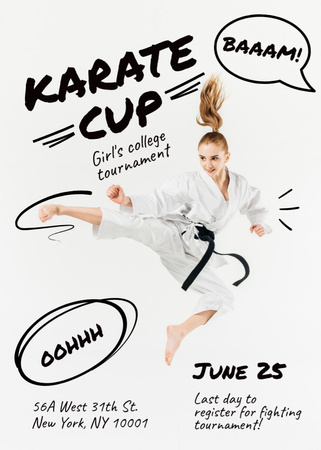Ontwerpsjabloon van Invitation van Karate Tournament Announcement