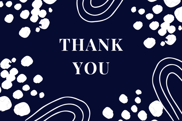 Thank You Message on Simple Blue Postcard 4x6in Design Template