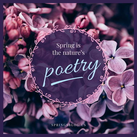 Plantilla de diseño de Inspiración primaveral con flores lilas Instagram AD 