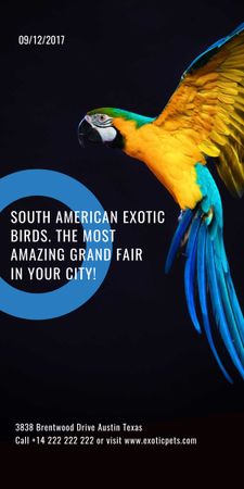 Ontwerpsjabloon van Graphic van Exotic Birds fair Blue Macaw Parrot