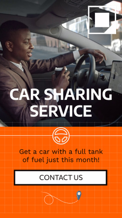Car Sharing Service Offer With Fuel Tank TikTok Video Design Template