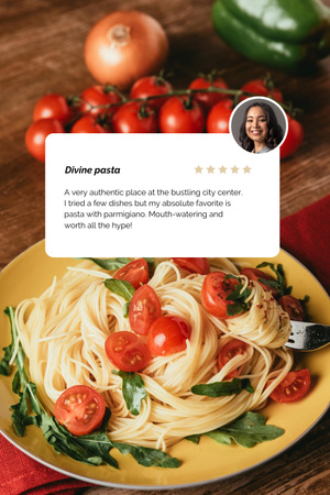 Template di design Pasta dish with Cheese and herbs Pinterest