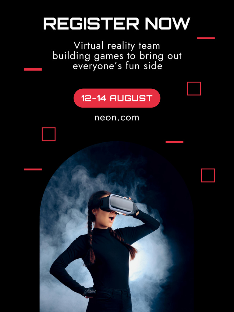 Virtual Reality Team Building Poster 36x48inデザインテンプレート
