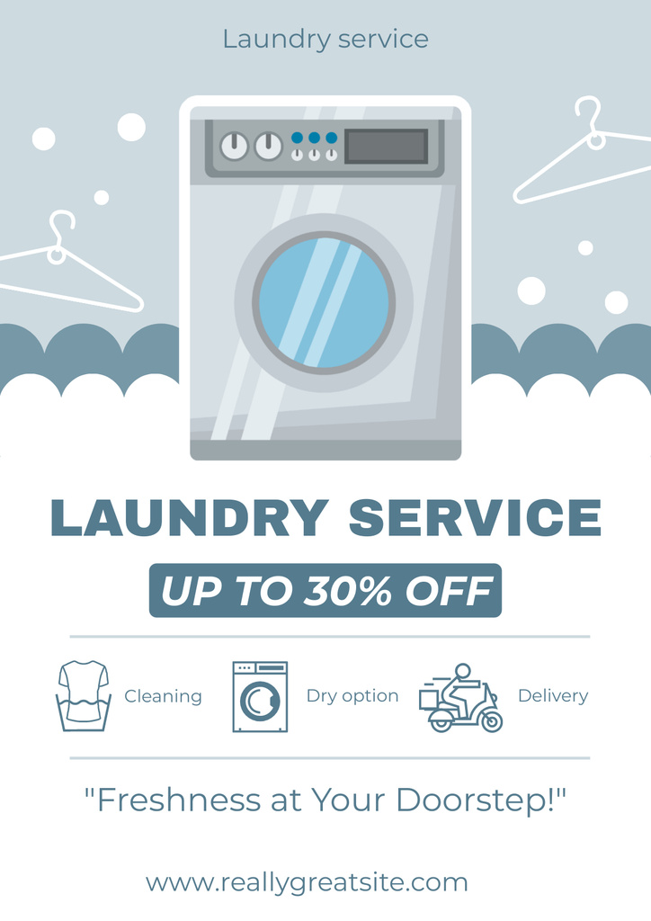 Offer Discounts on Laundry Service Poster Šablona návrhu