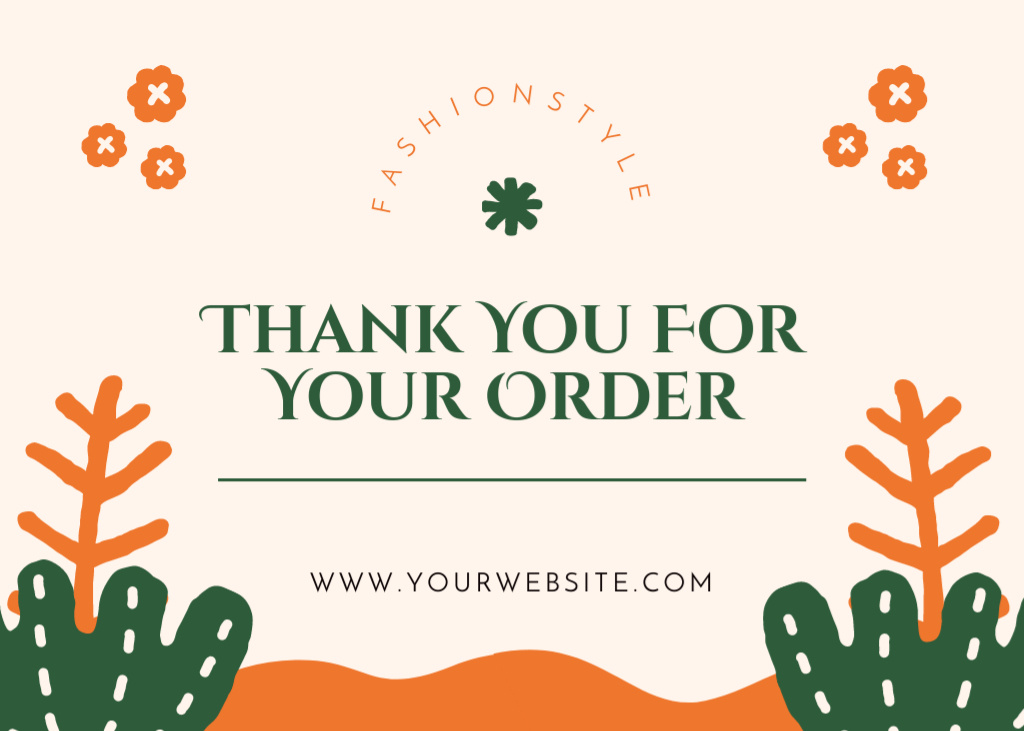 Thank You for Your Order Message Postcard 5x7in Design Template
