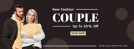 New Fashion Offer for Couples Facebook cover Design Template