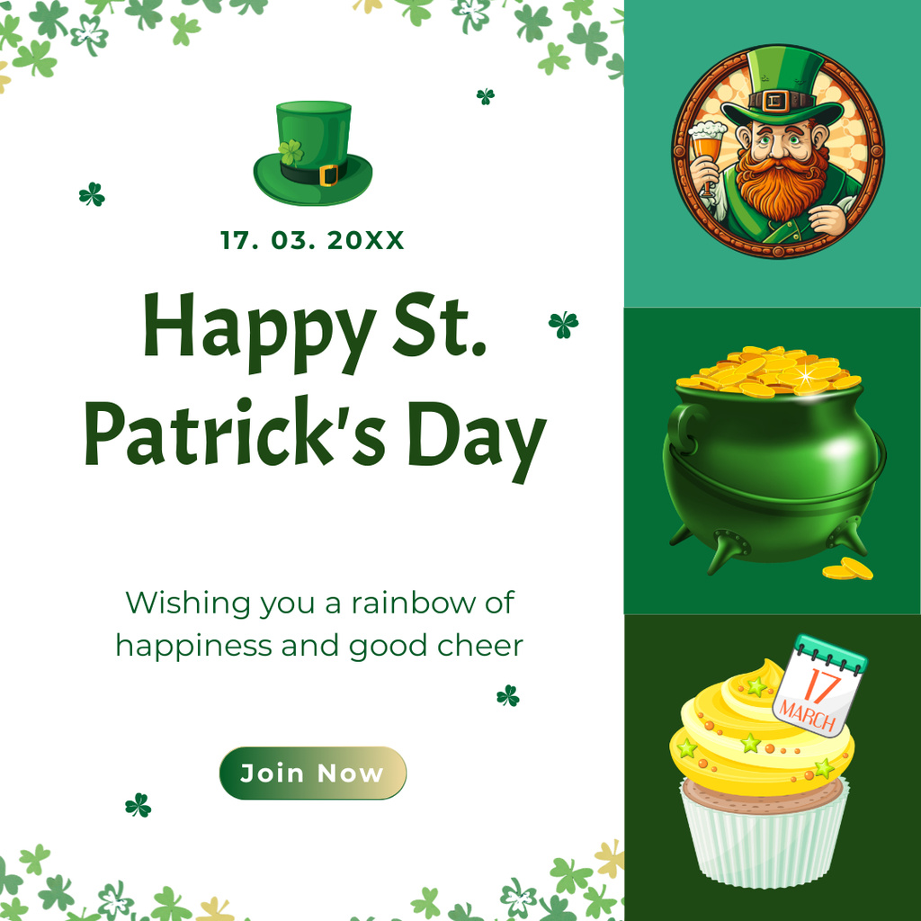 Celebration of St. Patrick's Day Instagramデザインテンプレート