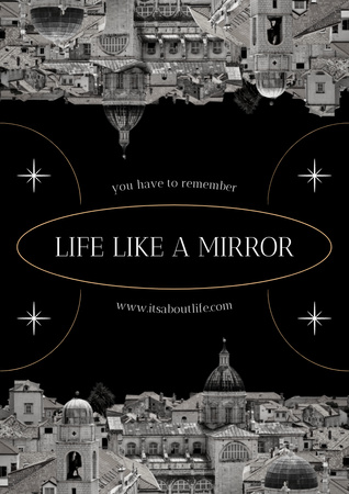 Life Like a Mirror Poster A3 Design Template