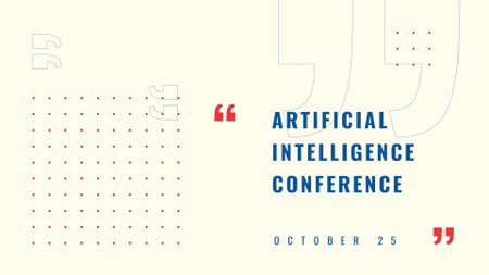 Ontwerpsjabloon van FB event cover van aankondiging van de conferentie over kunstmatige intelligentie