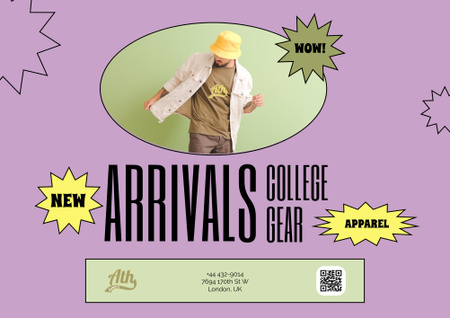 College Apparel and Merchandise Poster B2 Horizontal Modelo de Design