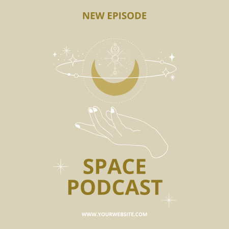 Podcast New Episode Announcement about Space Podcast Cover Design Template