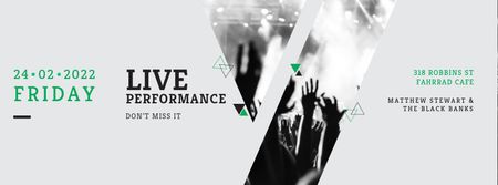 Plantilla de diseño de Live performance Annoucement Facebook cover 
