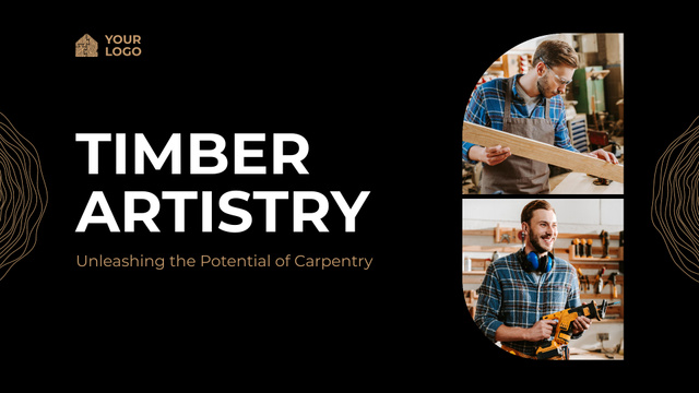 Carpentry and Woodworking Services List Presentation Wide Πρότυπο σχεδίασης