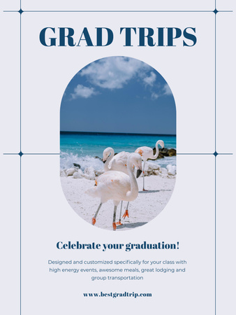 Szablon projektu Oferta Wycieczki Studenckie z Ptakami na Tropikalnej Plaży Poster US