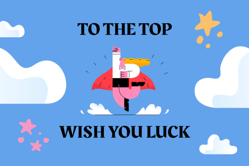 Good Luck Wishes for Future Postcard 4x6in – шаблон для дизайна