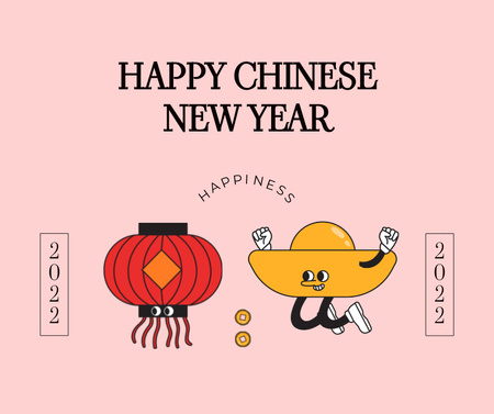 Chinese New Year Holiday Greeting Facebook tervezősablon